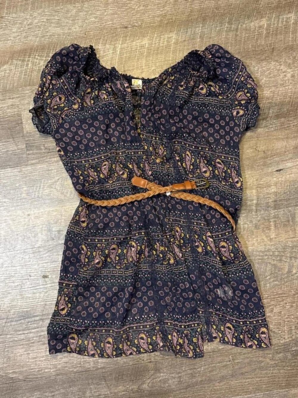 Mudd Clothing Women's Multi and Navy Blous